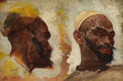 Arab head studies av Georges Jules Victor Clairin