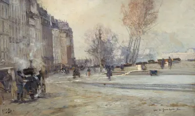Le Quai Des Grands Augustins av Georges Jules Victor Clairin