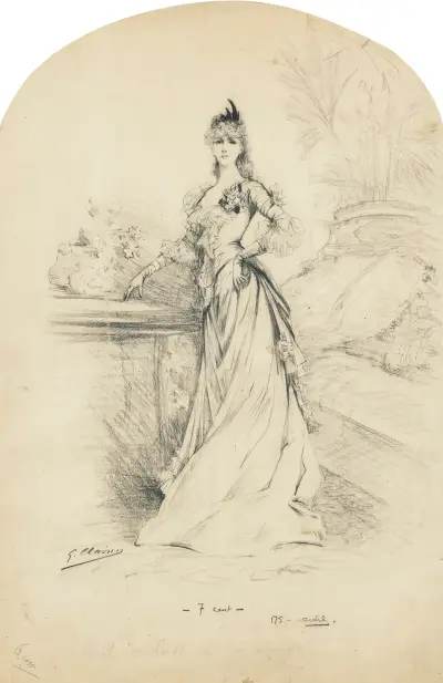 Sarah Bernhardt in L'Etrangère von Georges Jules Victor Clairin