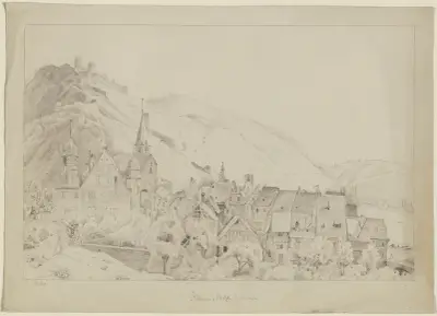 Ansicht von Alken an der Mosel av Victor Müller