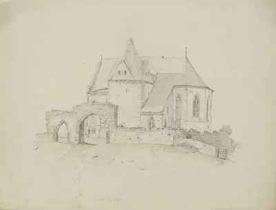 Der Lollarer Kirchberg an der Lahn av Victor Müller