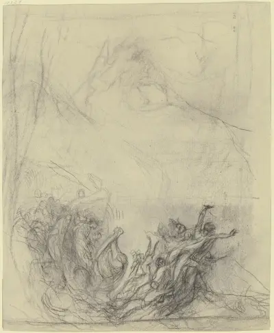 Tvisten mellan Oberon och Titania, med följe av Victor Müller