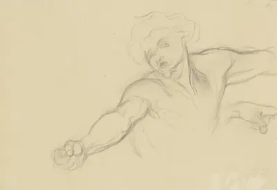 En av de gengångare som hemsöker Richard III, med högra handen knuten framför sig av Victor Müller