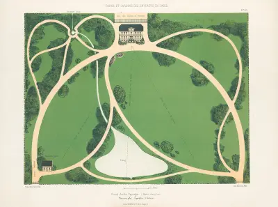 Großer Landschaftsgarten (ländliche Szene) von Victor Petit