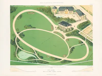 Gartenlandschaft auf einem Hügel von Victor Petit