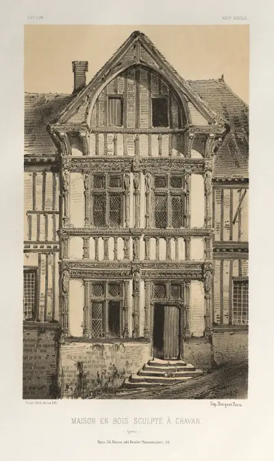Maison En Bois Sculpte A Cravan (Yonne) av Victor Petit