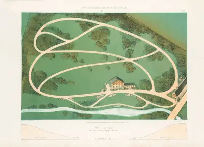 Park (Schweizer Genre) in einem Tal von Victor Petit