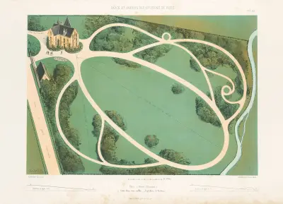 Park (deutscher Stil) in einem Tal gelegen von Victor Petit