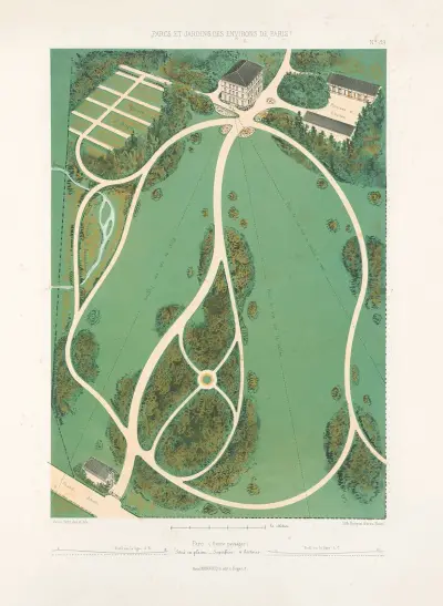 Park (mit Landschaft) in der Ebene gelegen von Victor Petit