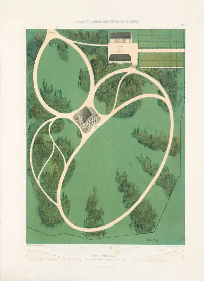 Park (Schweizer Genre) auf einem Hügel von Victor Petit