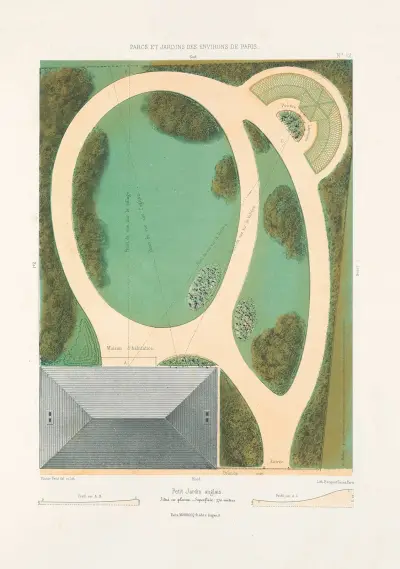 Kleiner englischer Garten in der Ebene von Victor Petit