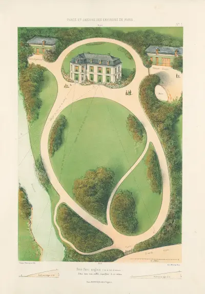 Kleiner Park (englischer Stil) in einem Tal von Victor Petit