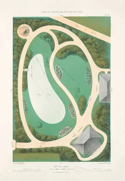 Kleiner Park im englischen Stil in der Ebene von Victor Petit