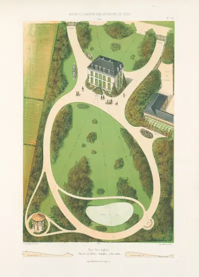 Kleiner Park (englischer Stil) an einem Hang von Victor Petit