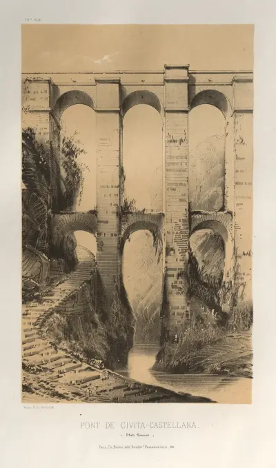 Pont De Civita-Castellana (Etats Romains) av Victor Petit