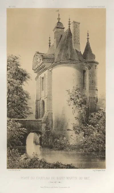Tor des Schlosses Saint-Martin-du-Bec (Seine-Inférieure) von Victor Petit