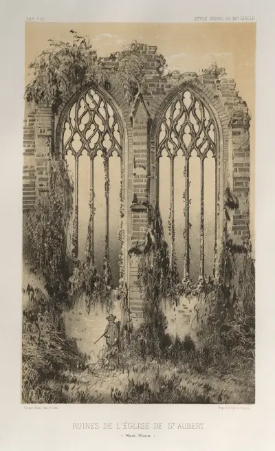 Ruine der Kirche von St. Aubert (Haute-Marne) von Victor Petit