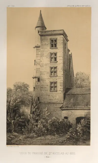 Turm des Priorats von Saint-Nicolas-au-Bois (Aisne) von Victor Petit