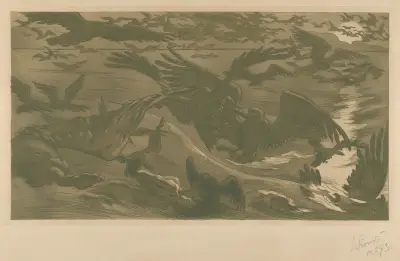 Rovfåglar (Ouiseux de proie) av Victor Prouvé