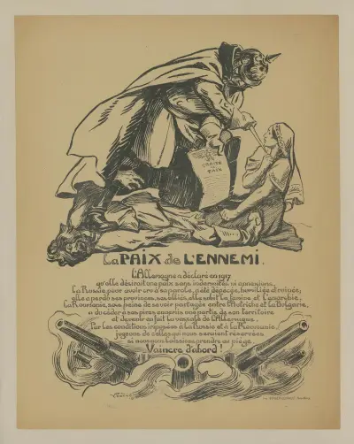 La paix de l’ennemi. L’Allemagne déclare en 1917 av Victor Prouvé