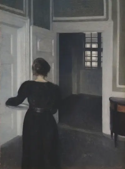 Ida In An Interior av Vilhelm Hammershøi