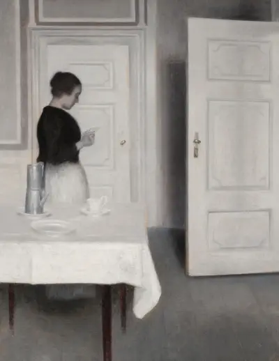 Ida Reading A Letter av Vilhelm Hammershøi