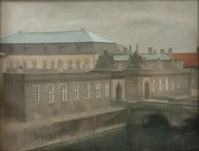 View of Christiansborg Palace. Late Autumn av Vilhelm Hammershøi
