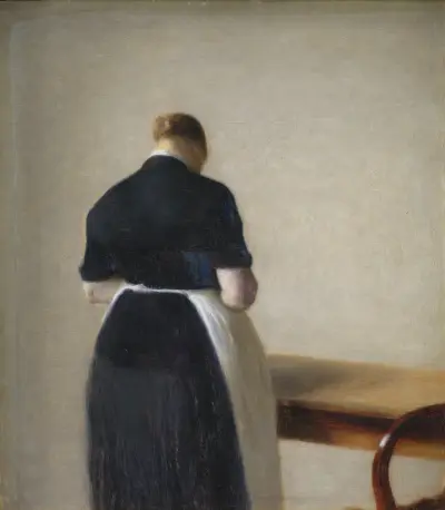 Woman seen from the Back av Vilhelm Hammershøi