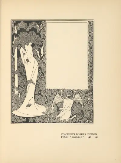 Contents Border Design. From ‘Salome’ av Aubrey Vincent Beardsley