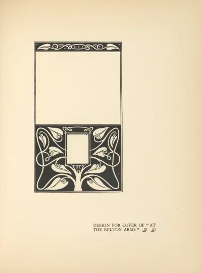 Design for cover of ‘At The Relton Arms’ av Aubrey Vincent Beardsley