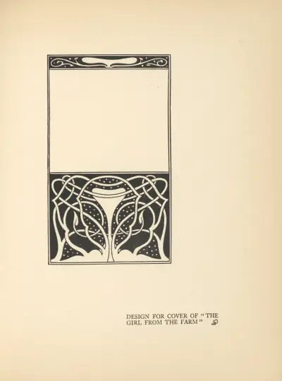 Design for cover of ‘The Girl From The Farm’ av Aubrey Vincent Beardsley