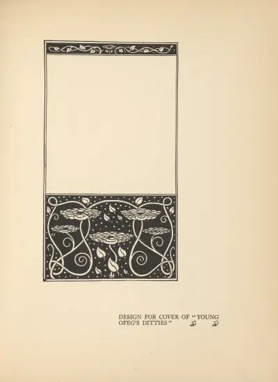 Design for cover of ‘Young Ofeg’s Ditties’ av Aubrey Vincent Beardsley