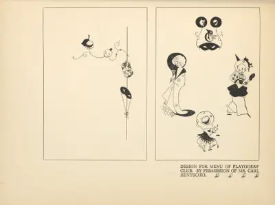 Design For Menu of Playgoers’ Club av Aubrey Vincent Beardsley