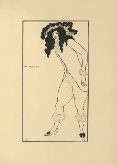 Mrs. Pinchwife. From ‘The Savoy’ No.8 av Aubrey Vincent Beardsley
