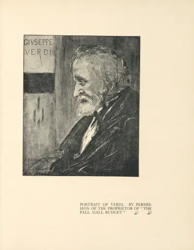 Portrait of Verdi av Aubrey Vincent Beardsley