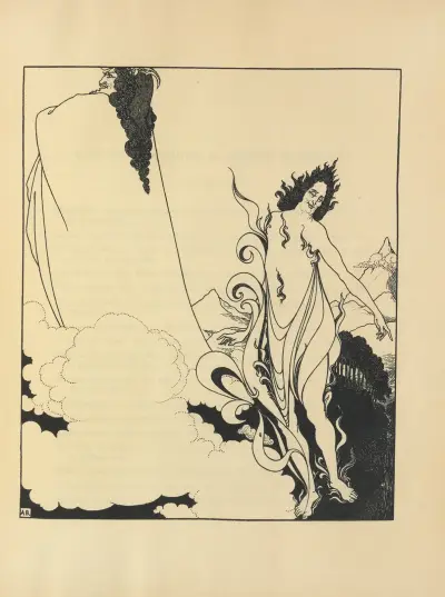 The Fourth Tableau of the Rhinegold. Being the Cover Design for No. 6 of ‘The Savoy’ av Aubrey Vincent Beardsley