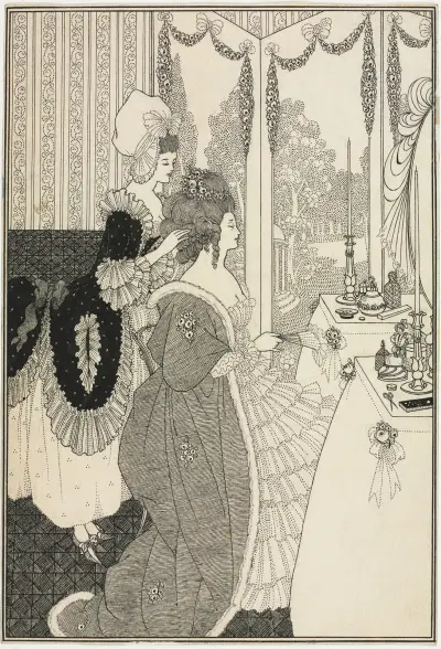 The Toilet, from The Rape of the Lock by Alexander Pope av Aubrey Vincent Beardsley