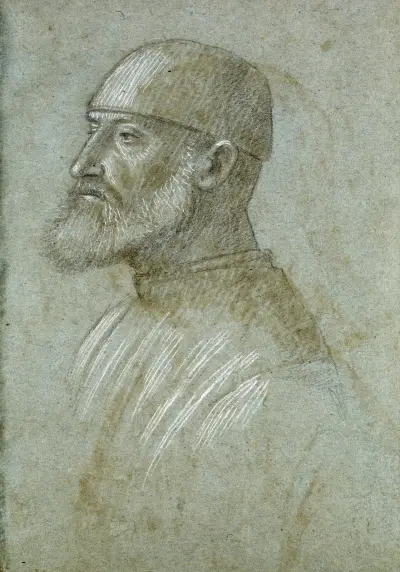 Head of Bearded Man Wearing a Cap, in Profile to the Left av Vittore Carpaccio