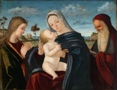 Maria mit dem Kind und den Heiligen Katharina und Hieronymus av Vittore Carpaccio