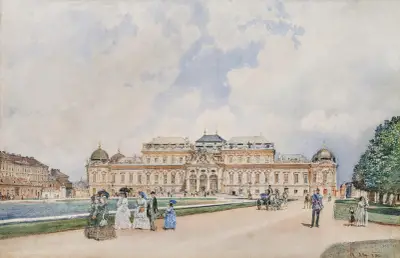 A View of the Upper Belvedere, Vienna av Rudolf von Alt