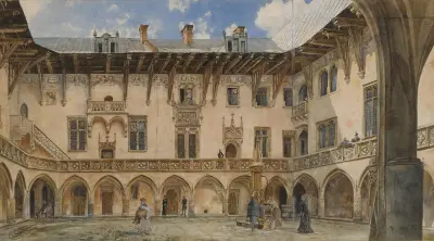 Innenhof der Universität Krakau von Rudolf von Alt