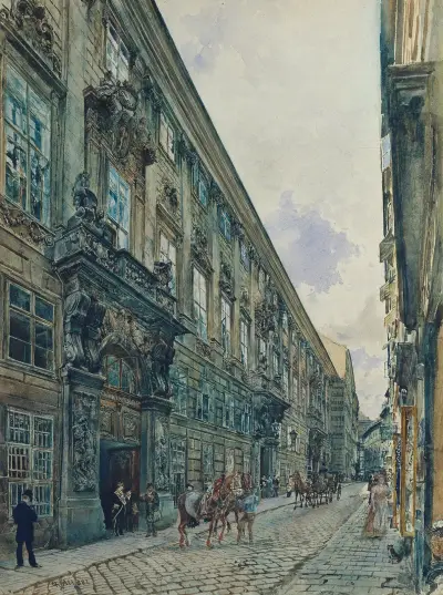 Das Winterpalais des Prinzen Eugen von Savoyen in der Himmelpfortgasse in Wien von Rudolf von Alt