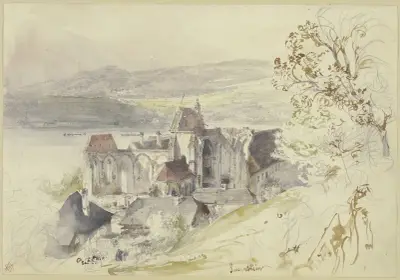Die Ruinen der Klosterkirche Säusenstein an der Donau av Rudolf von Alt