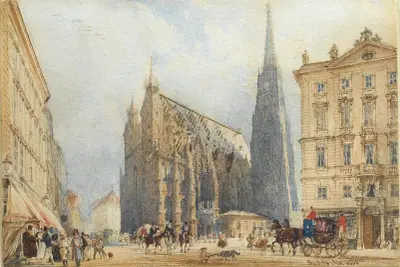 Stephansplatz von Rudolf von Alt