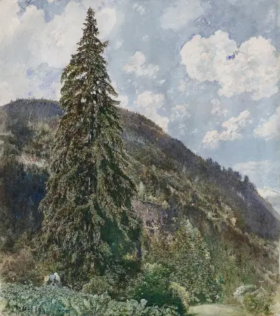 The old Spruce in Bad Gastein av Rudolf von Alt