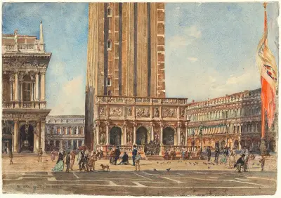The Piazza San Marco av Rudolf von Alt