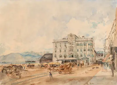 The Town Hall in Gmunden av Rudolf von Alt