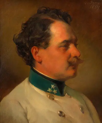 Andreas Amerling als Hauptmann des Infanterie-Reg. Nr. 3 (Bruder des Künstlers) av Friedrich von Amerling