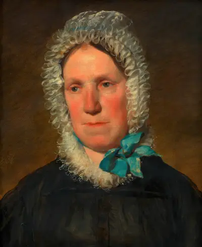 Josepha Kaltenthaler mit Spitzenhäubchen (Mutter der 1. Frau des Künstlers) av Friedrich von Amerling