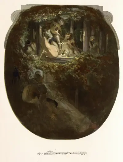 Blad ur 'Aus meinen Schlössern' 5 av Franz von Bayros